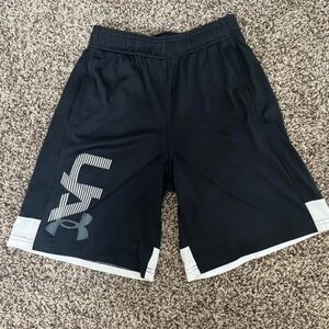 Under Armour Black and White Athletic Shorts Streamlined Design